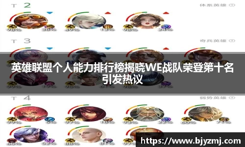 英雄联盟个人能力排行榜揭晓WE战队荣登第十名引发热议
